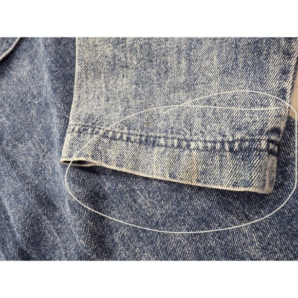 Matti O! Vintage 80s Acid Wash Denim Trench Coat Open Front Duster Women's Sz 16 - Picture 13 of 14